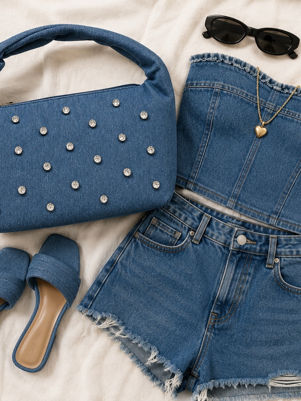 Amelie Denim Knot Bag